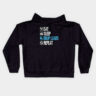 Eat sleep drop loads repeat truck driver Kids Hoodie